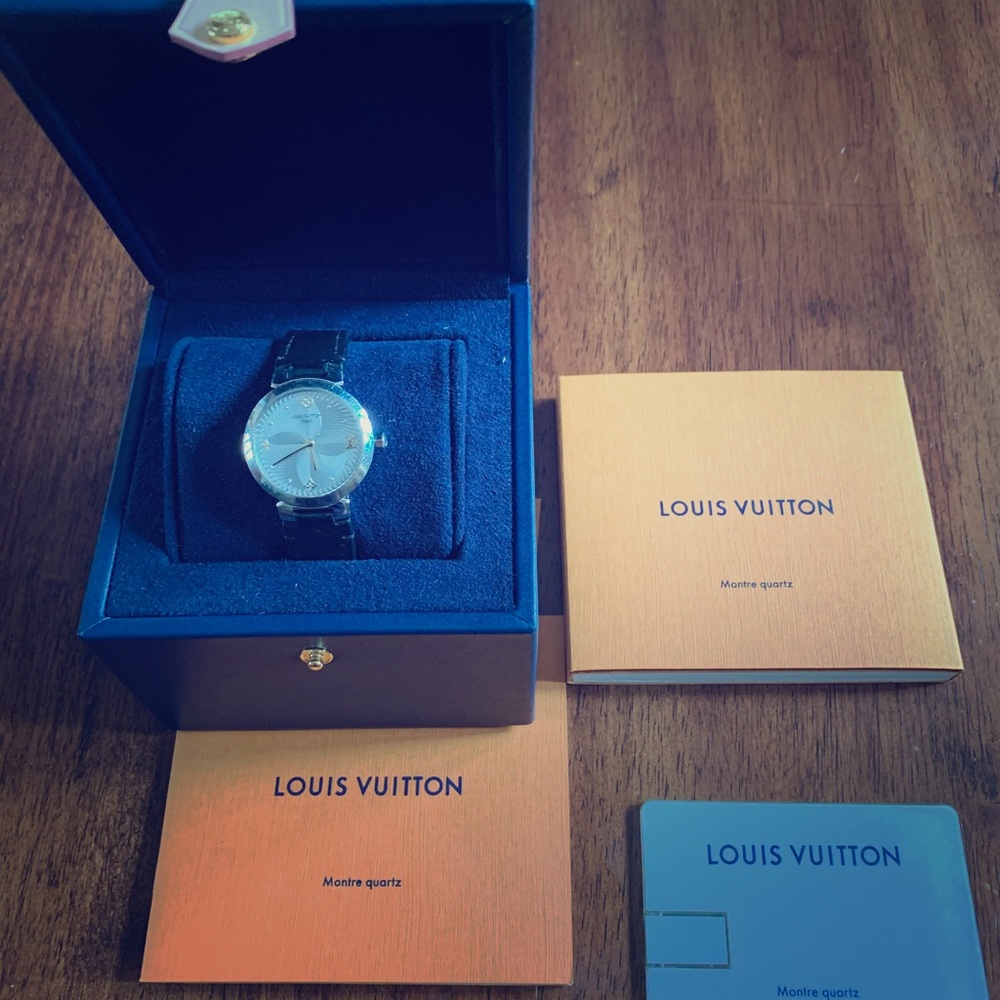 Louis Vuitton Tambour slim Watch w/extra band